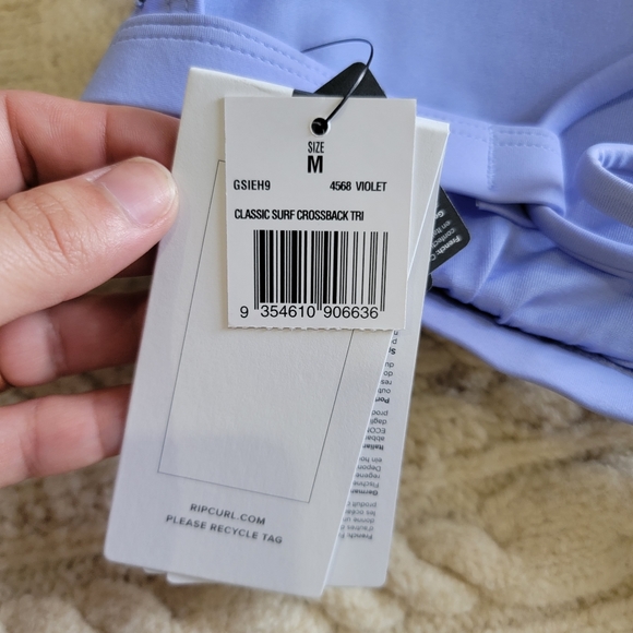NWT SOLD OUT Rip Curl Classic Surf Crossback Bikini Top Violet size Medium - Picture 4 of 6
